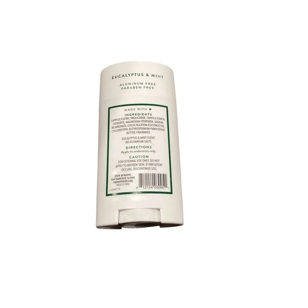 Native Deodorant Eucalyptus & Mint Aluminum Free Paraben Free‎ 2.65 oz 75g NEW